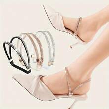 1 Pair Women High Heels Anti-Slip Lace-Free Shoelaces Fixed Buckle Rhinestone Decorative Shoe Accessories - Multicolor - View 3