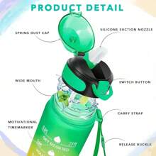 Enerbone 32 Oz Drinking Water Bottle With Times To Drink And Straw, Motivational With Carrying Strap, Leakproof & Toxic Free, Ensure You Drink Enough Water For Fitness Gym Outdoor - 紅色 - 查看 3
