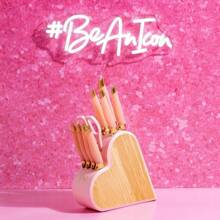 Fantastically- 10-Piece Heart-Shaped Stainless Steel Knife Block Set, Pink