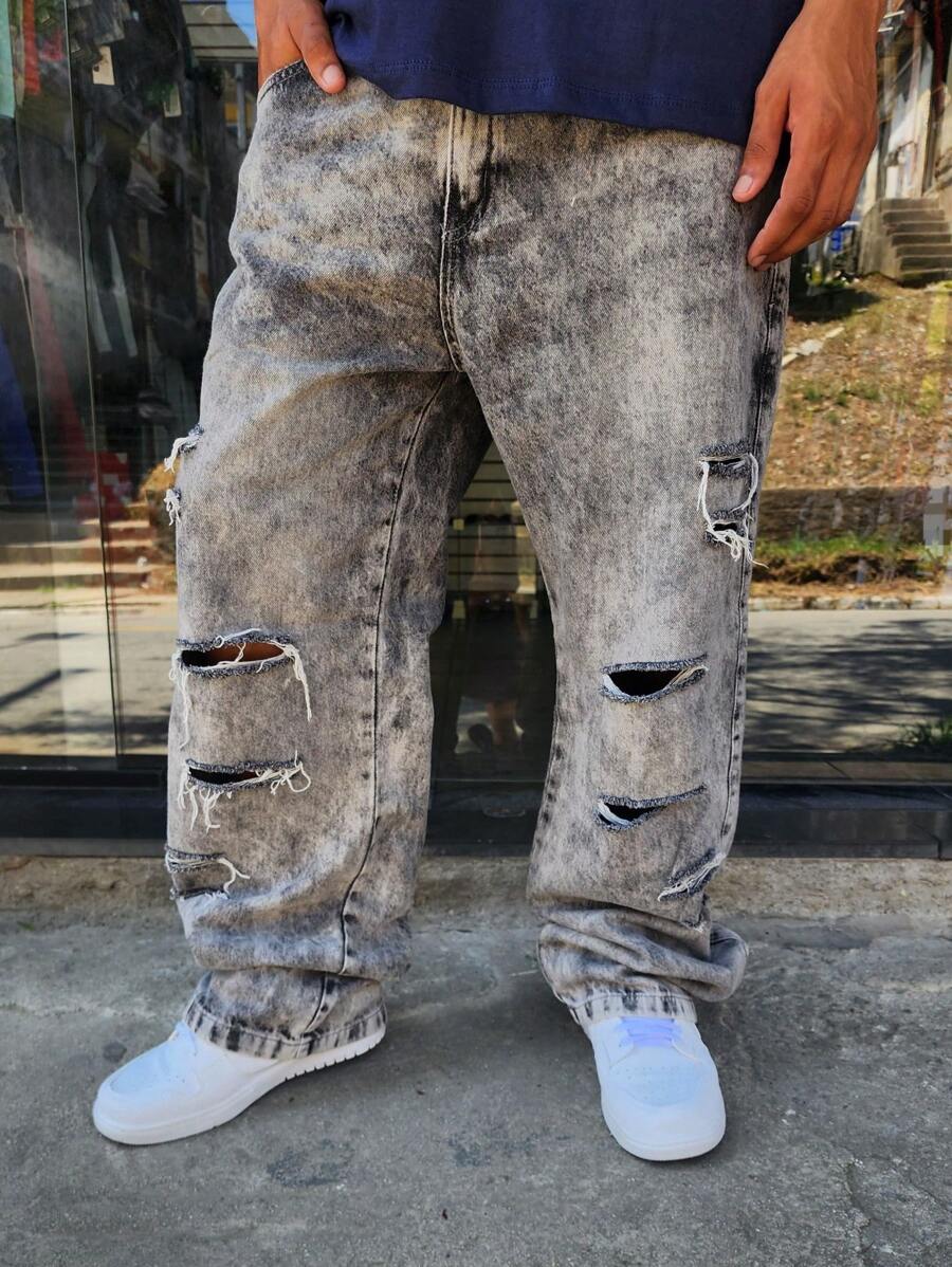 Dazzling Men's Balloon Jeans 100% Original Denim - 灰色 - 查看 1