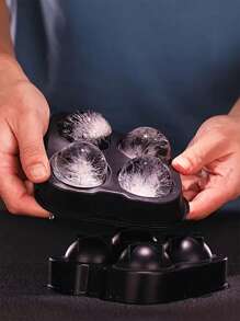 1PC 4/6 Grid Whiskey Ice Ball Making Tray With Lid Round Ice Cube Tray Kitchen Ice Tray Silicone Mold Big Sphere Whiskey Ice Cube Tray For Beverage Beer Cocktail - Multicolor - View 5