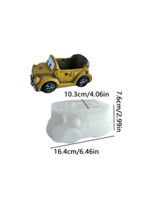 11pcs Car & Bus Shaped Silicone Candle Molds, Candle Holders, Aromatherapy Candle Art, Wax Melts, Handmade Soap Making, Reusable Silicone Material, Craft Production, Home Decor & Photography Props DIY, Spiritual Handmade Gifts - White - View 9