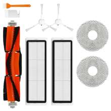 Replacement Parts Compatable For Xiao Mi Mijia Omni 2 C102CN/B101CN/B116/X10+/X20+ Sweeping Robot,Accessories 3-In-1 Removable Brush/Main Brush/Roller Brush,HEPA Filter,Side Brush/Edge Brush/Coner Brush And Microfiber Mop Cloth/Mop Rag.