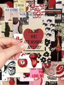 50 Stück Y2K Stil Poster Aufkleber, lustige Cartoon Aufkleber für Gitarre, Skateboard, Kühlschrank, Laptop, Motorrad, Reise, klassisches Modell, coole wasserfeste PVC Aufkleber