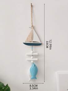 1pc Shell Wall Hanging Decor, Ocean Boho Farmhouse Coastal Theme Home Decor | Shells, Starfishes And Anchors Beach Nautical Decoration For Bathroom, Bedroom Or Living Room