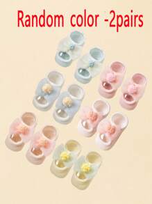 2 Pairs Baby Socks, Breathable And Non-Sweating, Cute And Fashionable Girl Socks, Skin-Friendly And Anti-Slip, Infant Socks, Summer