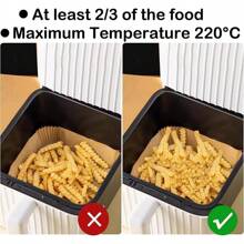 100PCS Air Fryer Liners Disposable Paper 6.3' Non Stick For Roasting Baking UK - Khaki - View 5