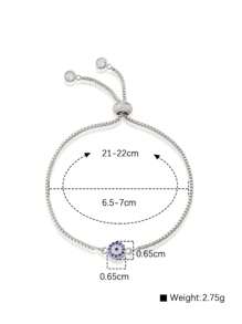 1pc 18K Gold Plated Copper Cubic Zirconia Adjustable Bracelet