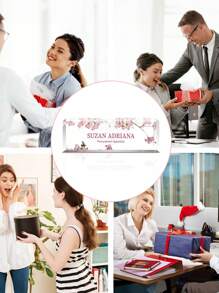 Custom Acrylic Desk Nameplate, Personalized Office Supplies, Ideal Gift For Colleagues, Boss, Nurses, Social Workers, Multipurpose Desk Accessory, Women's Office Table Decor, PMMA Material Back To School - Multicolor - View 6