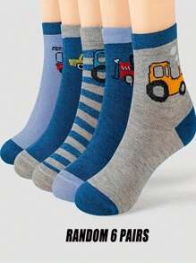 6 Pairs Kid/Children Crew Socks, Versatile Unisex Casual Mid-Calf Socks - Multicolor - View 8