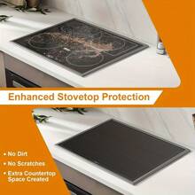 Stove Sovers For Stove Top - Silicone Electric Stove Cover Mat - 28 X 20 Ceramic Stove Guard Stove Top Protector, Heat Resistant Glass Cooktop Cover, Dish Drying Mats For Kitchen