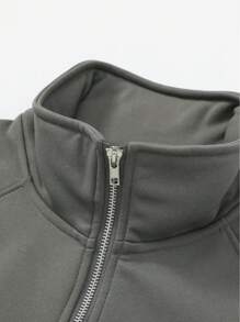 Men's Stand Collar Long Sleeve Sports Outdoor Sweatshirt, Suitable For Spring And Autumn