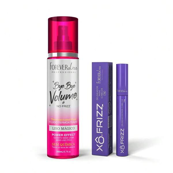 FOREVER LISS Kit Modelador de Fios Xô Frizz e Bye Bye Volume Forever Liss