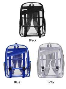 Flip Cover Transparent Oversized Backpack, PVC Transparent Backpack For Men, Students Sports Venue Summer Bag - Multicolor - View 7