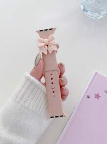 淡粉色表带，适合女士夏季佩戴，蝴蝶结表带，可爱甜美，时尚百搭，可替换 Ultra/SE/8/7/6/5/4/3/2/1，以及新款S10系列。 - 粉砂色 - 查看 3