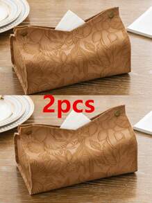 Stück/2 Stücke/5 Stücke/10 Stücke einfarbige Taschentuchbox mit Blumenmuster, PU-Leder geprägt, modern, skandinavisch, V-förmig, wasserdicht, aufrecht stehender Taschentuchhalter für den Schreibtisch, geeignet für Büro, Esszimmer, Bar, Wohnzimmer, Schlafzimmer, Badezimmer, für Zuhause, Küche, Schlafzimmer, Wohnzimmer, Esszimmer, Wohnaccessoires, dekorative Box, Hochzeitsgeschenk für Frauen, für Sommerreisen, Urlaub, Festivals - Khaki - Übersicht 17