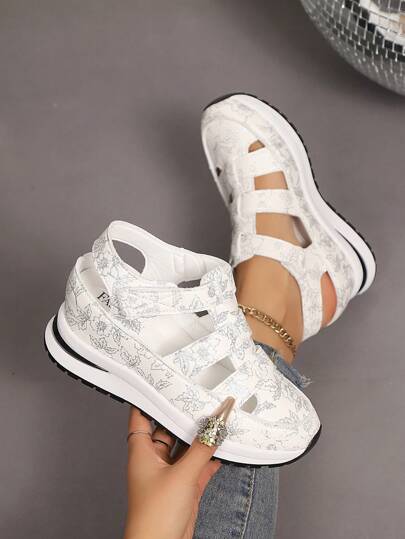 Sandalias atléticas de cuña y plataforma de verano para mujer, sandalias romanas impermeables de punta abierta, nuevas sandalias de moda con hebilla y bucle, suela gruesa y bicolor antideslizante, cómodas zapatillas de paseo casual de punta redonda, sandalias de ocio esenciales para vacaciones y fiestas de mujer, sandalias de plataforma gruesa de unicolor/estampadas de moda