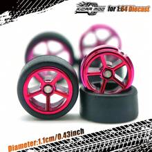 Kicarmod Llantas de goma KicarMod 1/64, neumáticos delanteros pequeños y traseros grandes, D: 11mm*13mm, radios de estrella de cinco puntas, neumáticos para piezas modificadas de coche de juguete de deportivo o muscle car, adecuado para entusiastas del modelismo con cierta habilidad manual