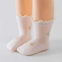 4 Pairs Mixed Baby Cotton Breathable Mesh Short Socks, Girls&Boys Summer Thin Lace Trim Ankle Socks