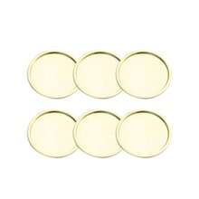 6 PIEZAS Elegante disco dorado de almacenamiento para el hogar, bandeja de almacenamiento, organizador de sobremesa multiusos para joyería, velas, cosméticos y decoración del hogar | Ideal para sala de estar, dormitorio y accesorios de fotografía, bandejas para joyas, bandeja de metal