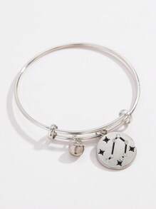 1 Stück modisches Sternzeichen-Scheiben-Armband, minimalistisches Design, geeignet als Geburtstags-/Erinnerungsgeschenk für weibliche Freunde und Familie