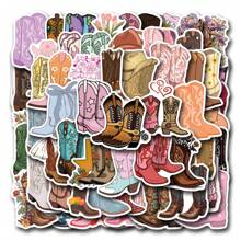 55pcs Cowgirl Cowboy Boots Flower Stickers - Vinyl Western Boots Floral Stickers For Cup, Diaries, Laptops, Luggage, Bumpers, Cell Phones, Scrapbooks, Scooters, Helmets, Car Cartoon Stickers And Decals