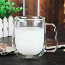 2/4/6個雙層玻璃咖啡杯 - 透明耐熱玻璃咖啡杯 - 附手把 - 透明 - 適用於奶茶 - 卡布奇諾 - 茶包 - 冷熱飲品 - 彩色 - 查看 1
