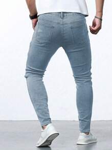 Shendy Vendy Pantalón Slim para Hombre, Pantalones de Moda Mezclilla Ajustados Elásticos, Jeans Clásicos de Hombre con Bolsillo
