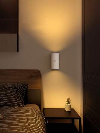 1 件 HL-016b 暖白光运动传感器壁灯，可调光，磁性楼梯灯，适用于卧室、床边、书桌、衣柜、走廊、走廊 LED 夜灯