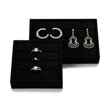 Oirlv New Jewelry Display Tray Microfiber Jewelry Display Organizer Ring Necklace Bracelet Storage Case For Jewelry Showcase
