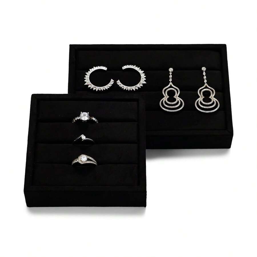 Oirlv New Jewelry Display Tray Microfiber Jewelry Display Organizer Ring Necklace Bracelet Storage Case For Jewelry Showcase