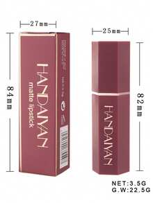 HANDAIYAN Hexagonal Matte Moisturising Lipstick Velvet Finish Lipstick Single Stick Long-Lasting Colour Fashion-Forward Luxury Lipstick Halloween, Christmas & Holiday Makeup Party & Everyday Looks Holiday & Travel Cosmetics Net Weight: 3.5g
