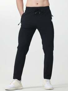 1 Stück Herren unifarbene leichte, elastische Taillenhose für Lässig, Outdoor, Wandern, Laufen, Training, Fitness