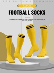 1 Par de calcetines deportivos sobre la rodilla de colores brillantes, 11 estilos, tubo largo anti-arañazos, partición inferior de toalla, resistente al desgaste, antideslizante, absorción de sudor, sin decoloración, estilo de moda sencillo, adecuado para todo tipo de deportes de pelota, apropiado para deportes de primavera