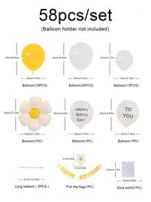 Birthday Party Decoration Balloon Arrangement Daisy Banner And Bunting Set - Multicolor - View 5