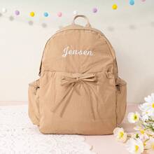 1 Stück Personalisierter Kindergartenrucksack Süßer Kleinkinderrucksack mit Schleife, Preppy Rucksack Schultasche Mädchen Tanztasche Geschenk