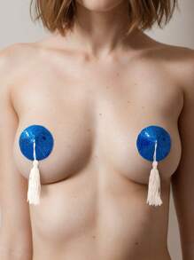 Wingslove 1pair Sequin Tassel Detail Nipple Cove