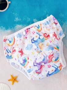 1pc Reusable Adjustable Baby Swim Diaper, Suitable For 9 Months To 3 Years Old Infants, Unisex, Natural Color Swim Diaper - Multicolor - View 19