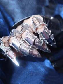 1pc Harajuku, Darkness ,Finger Joints, Hand Robots, Bionic Machinery, Heterosexual Fingers, (Adjustable), (Detachable), Armor, Ring Joint, Finger Joint Claw, Novelty, Finger Joint Claw, Suitable For Outdoor, Indoor, Party Props, Costume Props, Stage Performance Props, Cosplay Props, Performance Props, Highly Durable Halloween