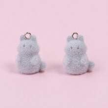 2 件装树脂植绒可爱熊企鹅兔子猫吊坠 DIY 珠宝配饰 - 彩色 - 查看 11