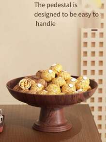 2 件/套 + 底座仿木纹高架零食水果碗，居家客厅乔迁新年节日宾客接待，甜点坚果盘