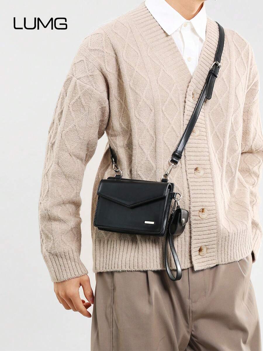 Men's Stylish Crossbody Bag With Coin Purse,Square Shoulder Bag Side Bag Sling Bag For Father's Day Gift,Commuting,Valentine's Day Gift Mini Bag - Multicolor - View 1