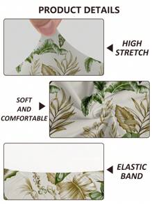 1 pièce Housse de canapé d'extérieur imprimée de feuilles, housse de siège de canapé amovible et élastique en polyester, pour patio, véranda, meuble de jardin