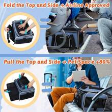 Top And Side Expandable   17x13x9.5 Inches Southwest Airline Approved, Soft-Sided Carrier For Small Cats And Dogs With Locking Safety Zippers And Anti-Scratch Mesh(Blue)