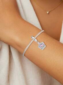 1PC 925 Prata Esterlina Coroa Com Pingente De Diamantes Adequado Para Pulseiras DIY Jóias Femininas