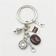 26个字母钥匙扣咖啡豆吊坠咖啡钥匙链休闲钥匙扣创意纪念品礼品汽车饰品包包饰品学院风可爱哥特风Y2K