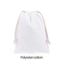 Cotton Drawstring Storage Bag White Canvas Bags For Candy Gift Package Pouch Reusable Home Sundries Organize Dustproof Sacks - White - View 3