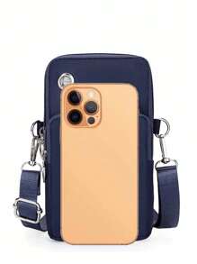 Túi đeo chéo mini màu xanh hải quân dành cho nữ, họa tiết hoa và chữ cái A-Y màu vàng, ví đựng tiền xu dọc dành cho nữ, túi đeo tay thể thao/túi đeo cổ tay khi chạy bộ, túi đựng điện thoại mini đeo chéo thời trang tối giản có lỗ cắm tai nghe, phù hợp cho sinh viên, công sở, kinh doanh, đi làm, văn phòng, kỷ niệm, Ngày Valentine, sinh nhật, Ngày của Mẹ, Ngày Nhà giáo, v.v. - Màu xanh lam - Xem 5