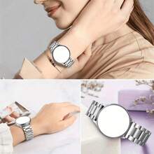 Stainless Steel Watch Band And Protective Case For Samsung Galaxy Watch 7 FE 6 5 4 (44mm/40mm) Replacement Stainless Steel Watch Strap Scratch-Resistant Protective Tempered Glass Case Combo, Ideal Gift For Couples