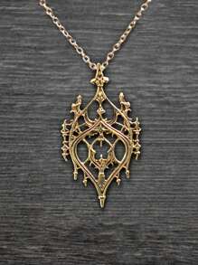 Collier pendentif vintage gothique cœur creux château, collier minimaliste à la mode pour femmes, cadeau de fête